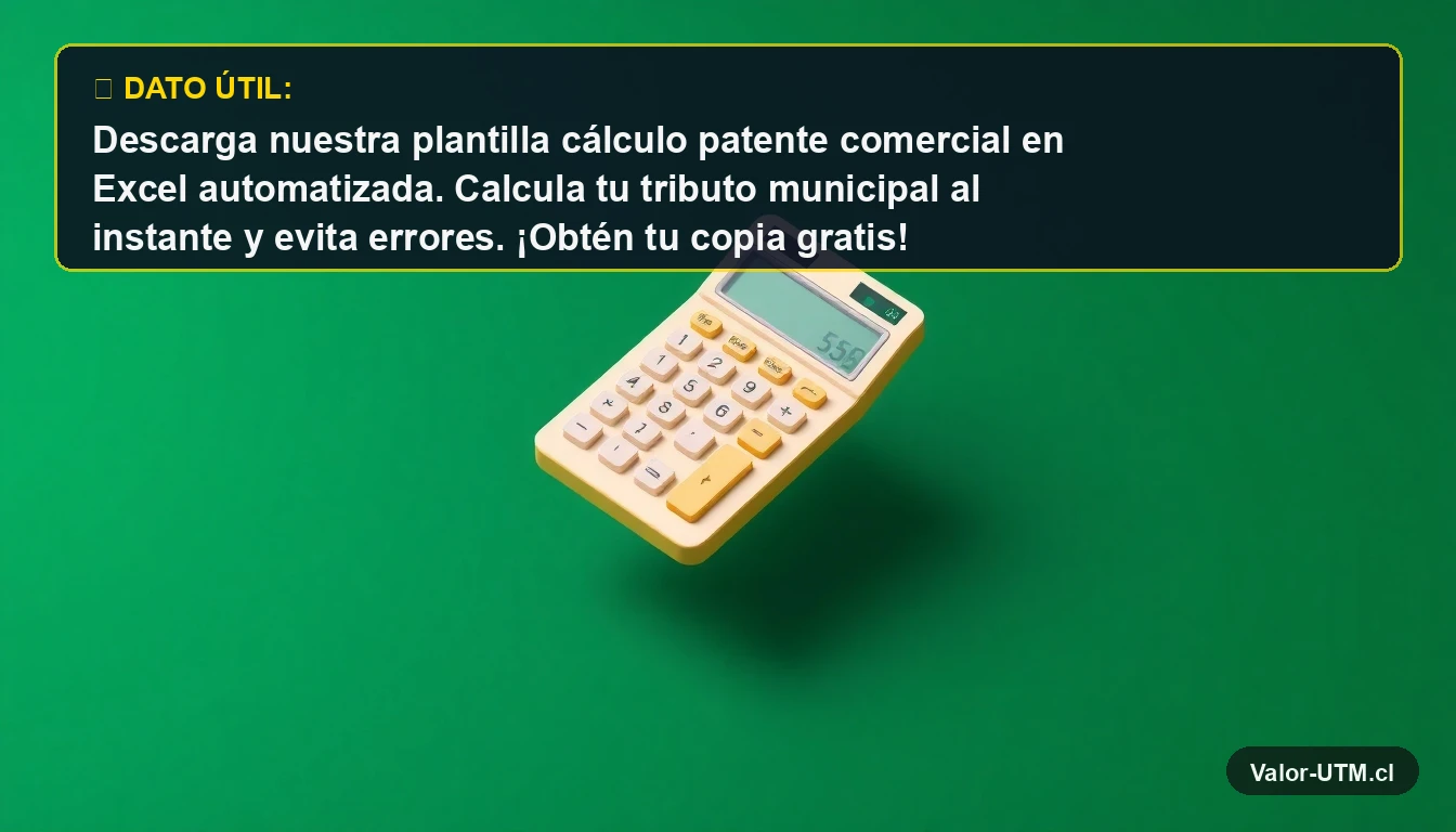 Calculadora moderna 3D para cálculo de impuestos y patentes comerciales en Chile